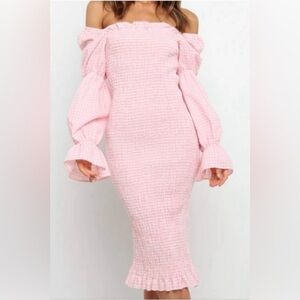 Elegant Pink Off-Shoulder Dress